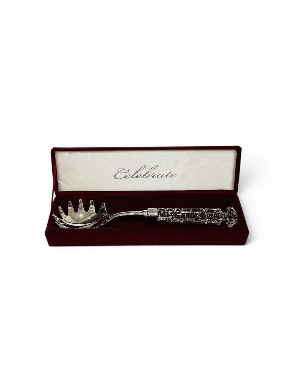 😎3/$20‼️Vintage NIB Crystal Handle Spaghetti Server – Silver Plated - Picture 4 of 17